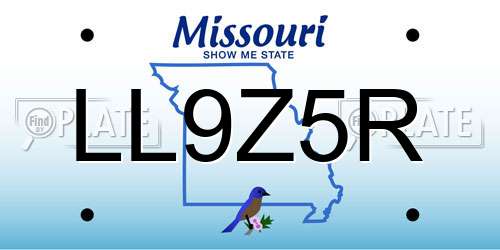 LL9Z5R Missouri License Plate