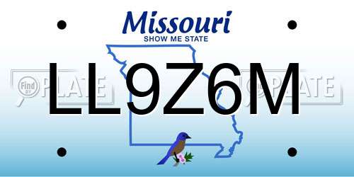 LL9Z6M Missouri License Plate