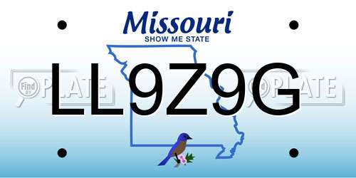 LL9Z9G Missouri License Plate