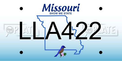 LLA422 Missouri License Plate