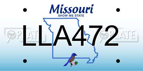 LLA472 Missouri License Plate