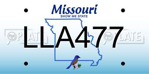 LLA477 Missouri License Plate