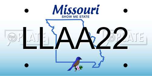 LLAA22 Missouri License Plate