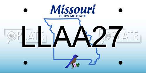 LLAA27 Missouri License Plate