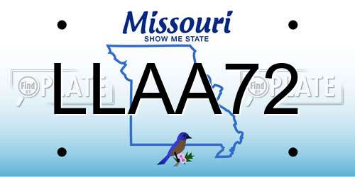 LLAA72 Missouri License Plate
