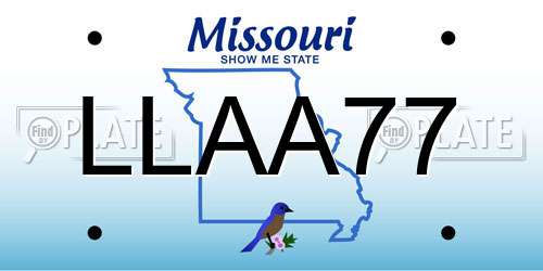 LLAA77 Missouri License Plate