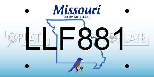 LLF881 Missouri License Plate