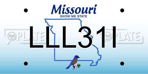 LLL31I Missouri License Plate