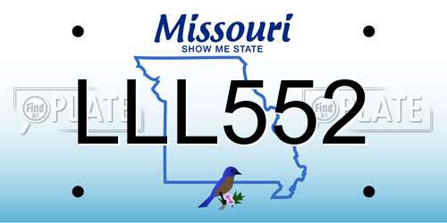LLL552 Missouri License Plate