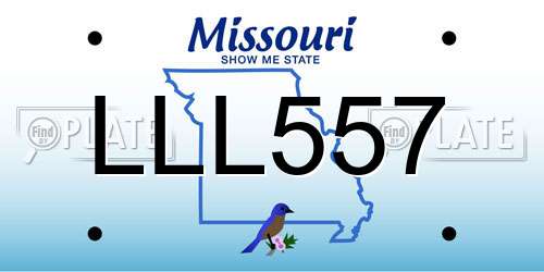 LLL557 Missouri License Plate