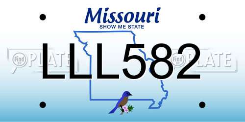 LLL582 Missouri License Plate