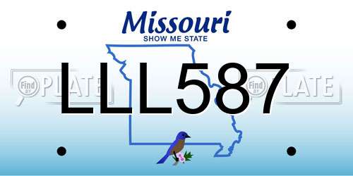 LLL587 Missouri License Plate