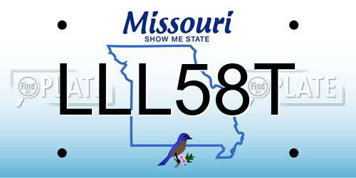 LLL58T Missouri License Plate