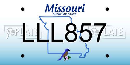 LLL857 Missouri License Plate
