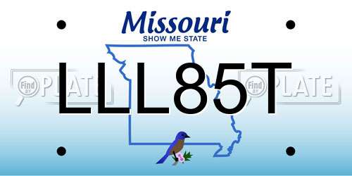 LLL85T Missouri License Plate
