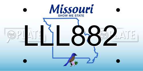 LLL882 Missouri License Plate