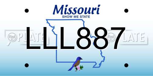 LLL887 Missouri License Plate