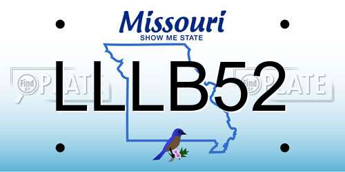 LLLB52 Missouri License Plate
