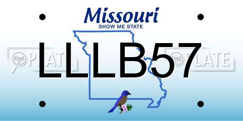 LLLB57 Missouri License Plate