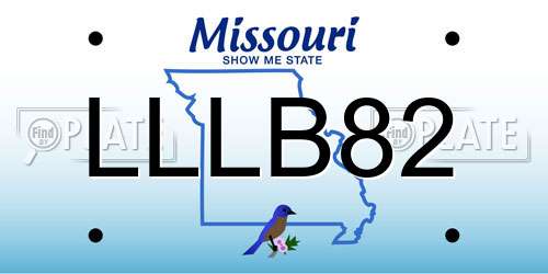 LLLB82 Missouri License Plate