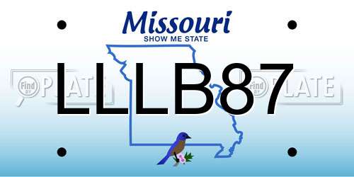 LLLB87 Missouri License Plate