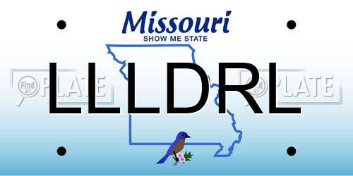 LLLDRL Missouri License Plate