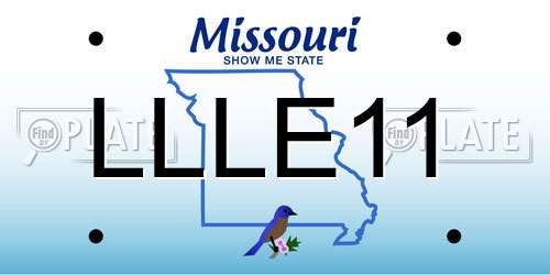 LLLE11 Missouri License Plate