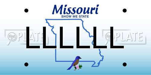 LLLLLL Missouri License Plate