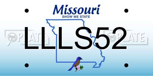 LLLS52 Missouri License Plate