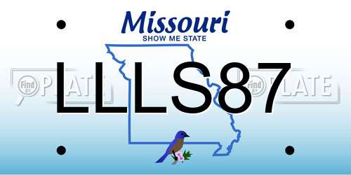 LLLS87 Missouri License Plate