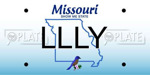 LLLY Missouri License Plate