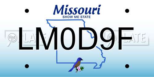 LM0D9F Missouri License Plate