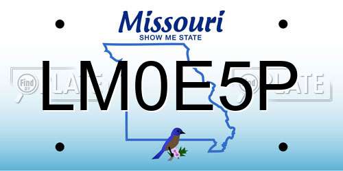 LM0E5P Missouri License Plate