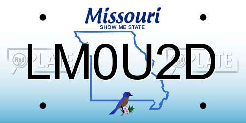 LM0U2D Missouri License Plate