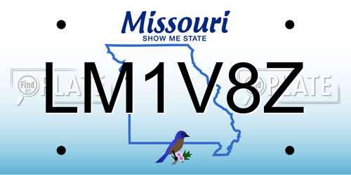 LM1V8Z Missouri License Plate