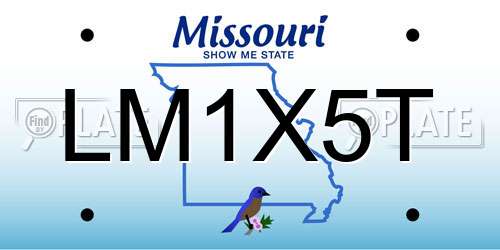 LM1X5T Missouri License Plate