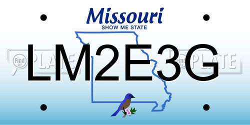 LM2E3G Missouri License Plate