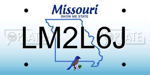 LM2L6J Missouri License Plate