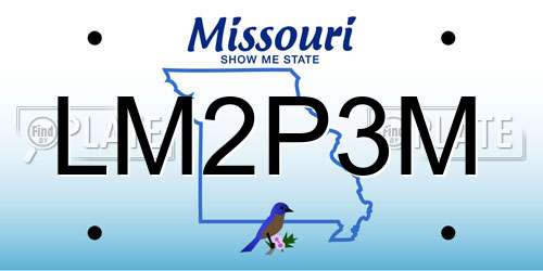 LM2P3M Missouri License Plate