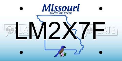 LM2X7F Missouri License Plate