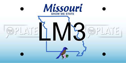 LM3 Missouri License Plate