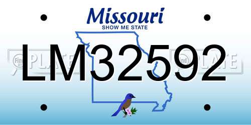 LM32592 Missouri License Plate