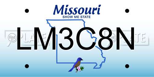 LM3C8N Missouri License Plate