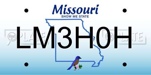 LM3H0H Missouri License Plate