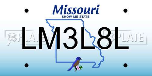 LM3L8L Missouri License Plate