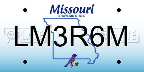 LM3R6M Missouri License Plate