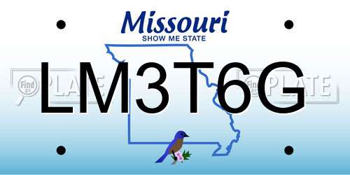 LM3T6G Missouri License Plate