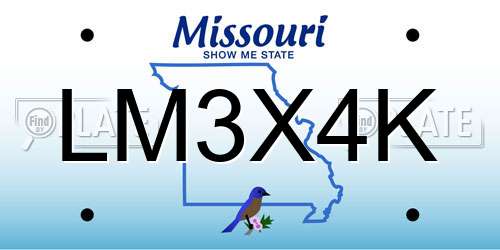 LM3X4K Missouri License Plate