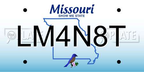 LM4N8T Missouri License Plate