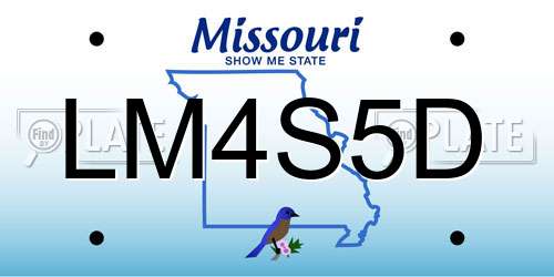 LM4S5D Missouri License Plate